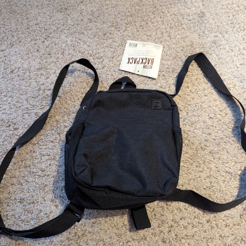 Zobha Black Backpack Minimalist Design